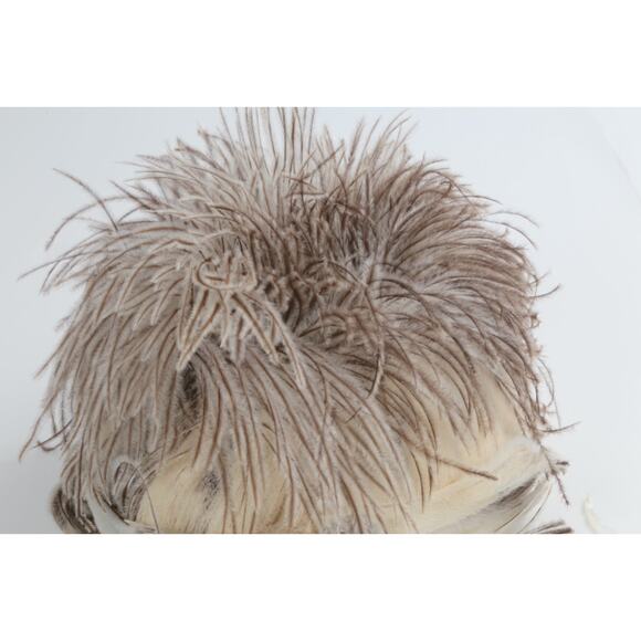 Vintage Modeline Feather Hat Small Black Elegant Millinery 50s Style Size S - Picture 9 of 12